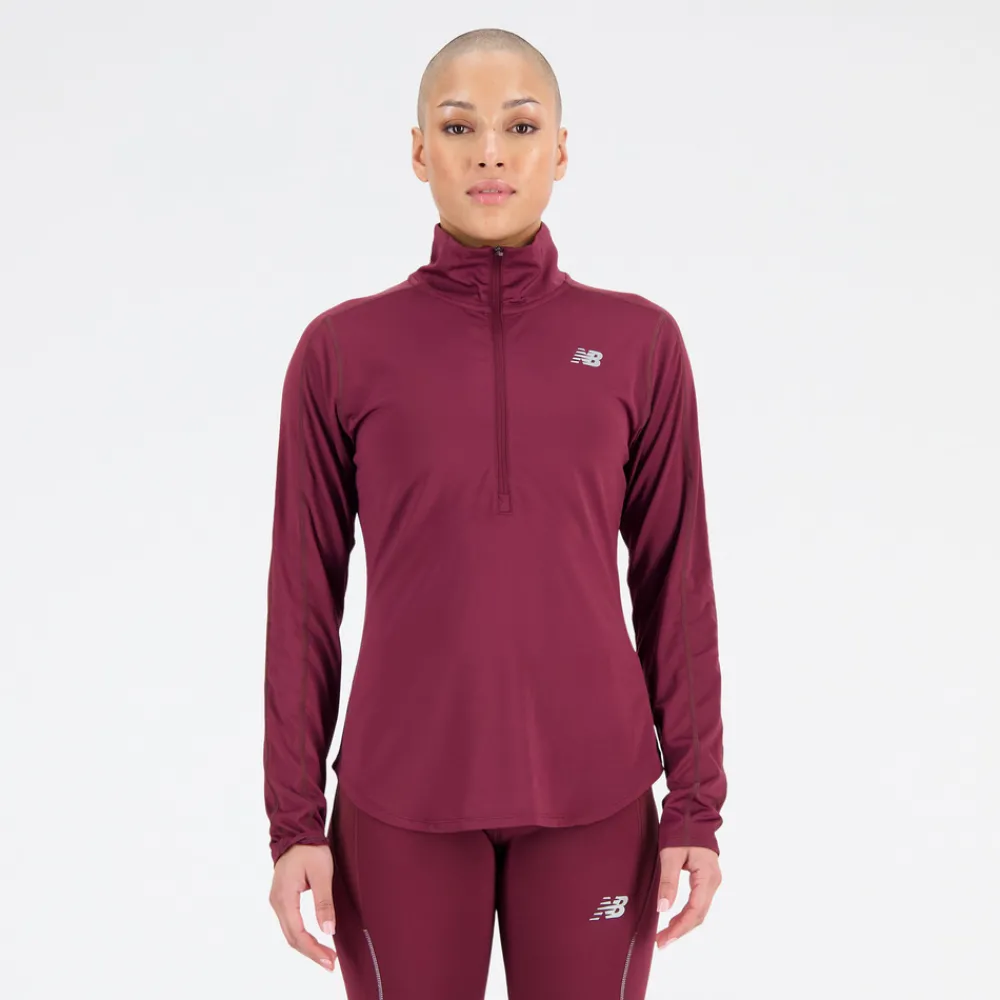 ODZIEZ BIEGOWA|BIEGANIE*New Balance ODZIEZ BIEGOWA|BIEGANIE Bluza damska WT23227NBY – bordowa