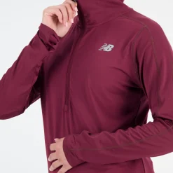 ODZIEZ BIEGOWA|BIEGANIE*New Balance ODZIEZ BIEGOWA|BIEGANIE Bluza damska WT23227NBY – bordowa