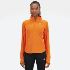 ODZIEZ BIEGOWA|BIEGANIE*New Balance ODZIEZ BIEGOWA|BIEGANIE Bluza damska WT23252CEN – pomarańczowa