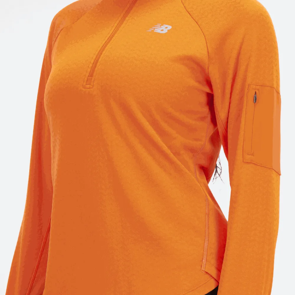 ODZIEZ BIEGOWA|BIEGANIE*New Balance ODZIEZ BIEGOWA|BIEGANIE Bluza damska WT23252CEN – pomarańczowa
