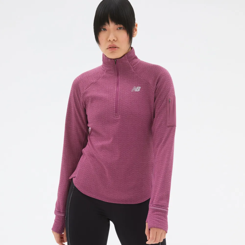 ODZIEZ BIEGOWA|BIEGANIE*New Balance ODZIEZ BIEGOWA|BIEGANIE Bluza damska WT23252RNH – różowa