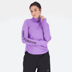 ODZIEZ BIEGOWA|BIEGANIE*New Balance ODZIEZ BIEGOWA|BIEGANIE Bluza damska WT23273EPH – fioletowa