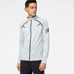 ODZIEZ BIEGOWA|BIEGANIE*New Balance ODZIEZ BIEGOWA|BIEGANIE Bluza męska MJ23090LAN – białe