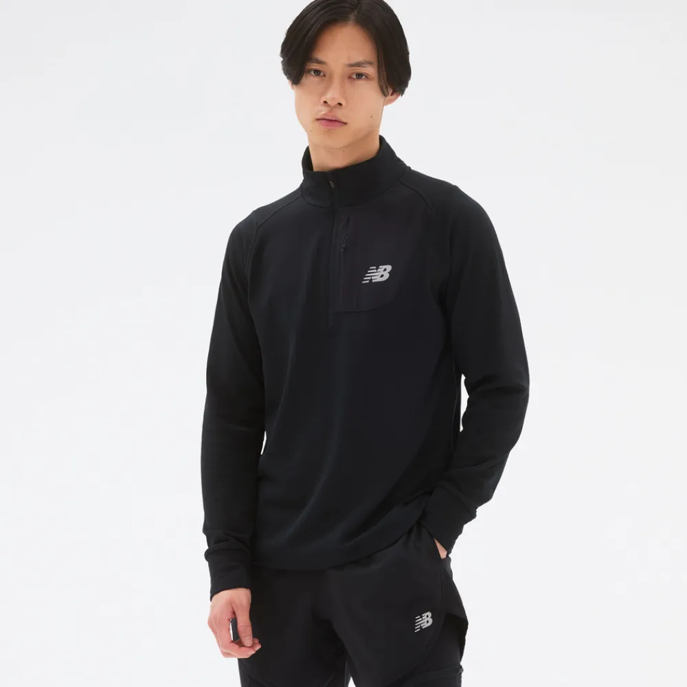 ODZIEZ BIEGOWA|BIEGANIE*New Balance ODZIEZ BIEGOWA|BIEGANIE Bluza męska MT23252BK – czarna