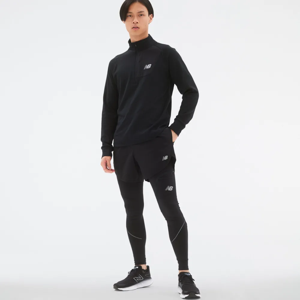 ODZIEZ BIEGOWA|BIEGANIE*New Balance ODZIEZ BIEGOWA|BIEGANIE Bluza męska MT23252BK – czarna