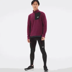 ODZIEZ BIEGOWA|BIEGANIE*New Balance ODZIEZ BIEGOWA|BIEGANIE Bluza męska MT23252DET – bordowa