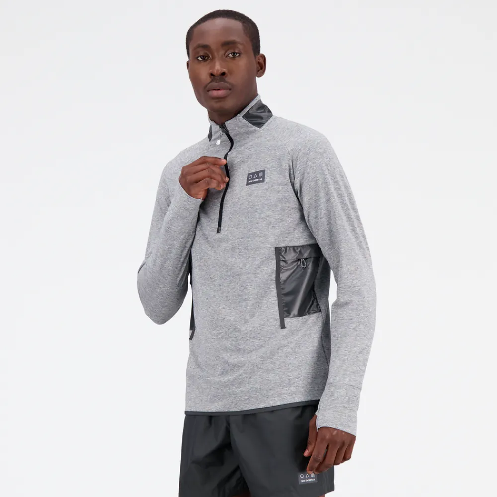 ODZIEZ BIEGOWA|BIEGANIE*New Balance ODZIEZ BIEGOWA|BIEGANIE Bluza męska MT31273SXY – szara