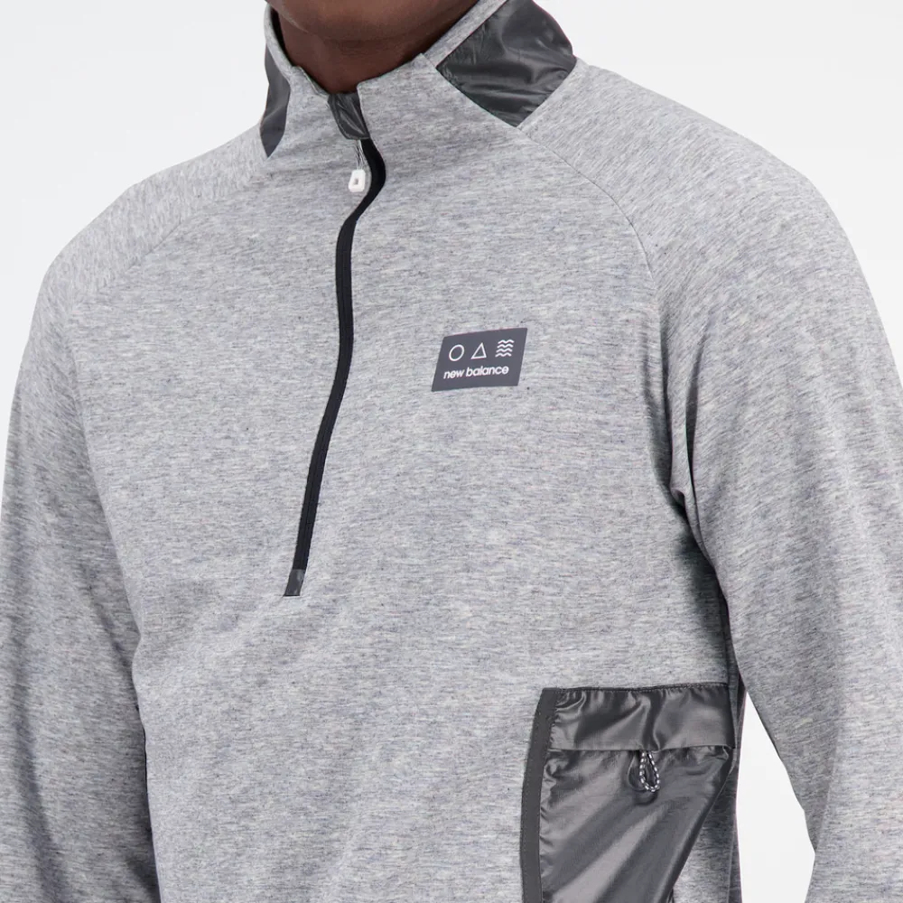 ODZIEZ BIEGOWA|BIEGANIE*New Balance ODZIEZ BIEGOWA|BIEGANIE Bluza męska MT31273SXY – szara
