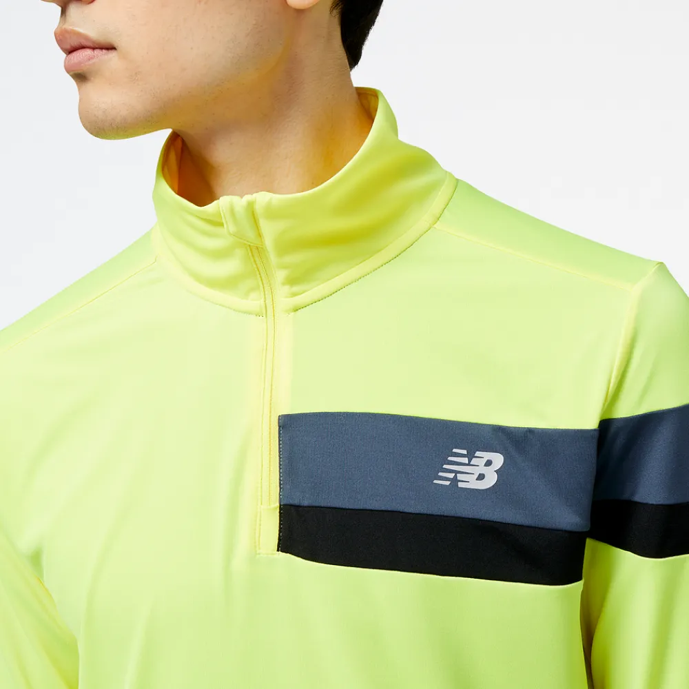 ODZIEZ BIEGOWA|BIEGANIE*New Balance ODZIEZ BIEGOWA|BIEGANIE Bluza męska MT23227CSN – żółta
