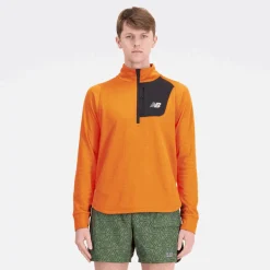ODZIEZ BIEGOWA|BIEGANIE*New Balance ODZIEZ BIEGOWA|BIEGANIE Bluza męska MT23252CEN – pomarańczowa