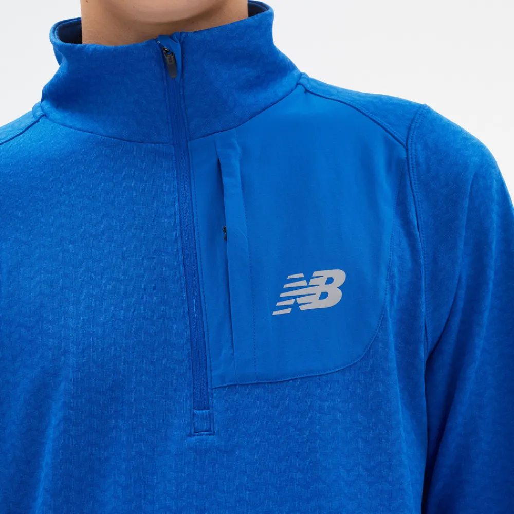 ODZIEZ BIEGOWA|BIEGANIE*New Balance ODZIEZ BIEGOWA|BIEGANIE Bluza męska MT23252CH1 – niebieska