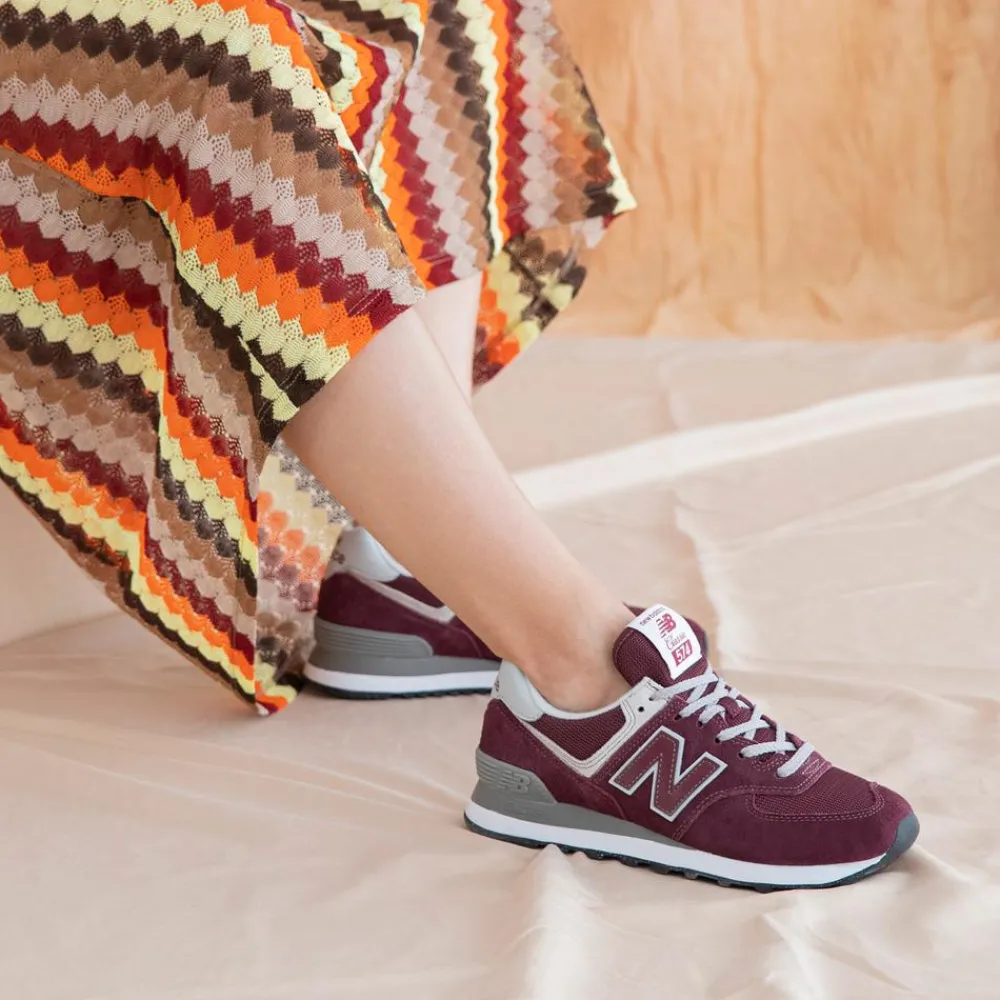 New Balance Buty WL574EVM – bordowe