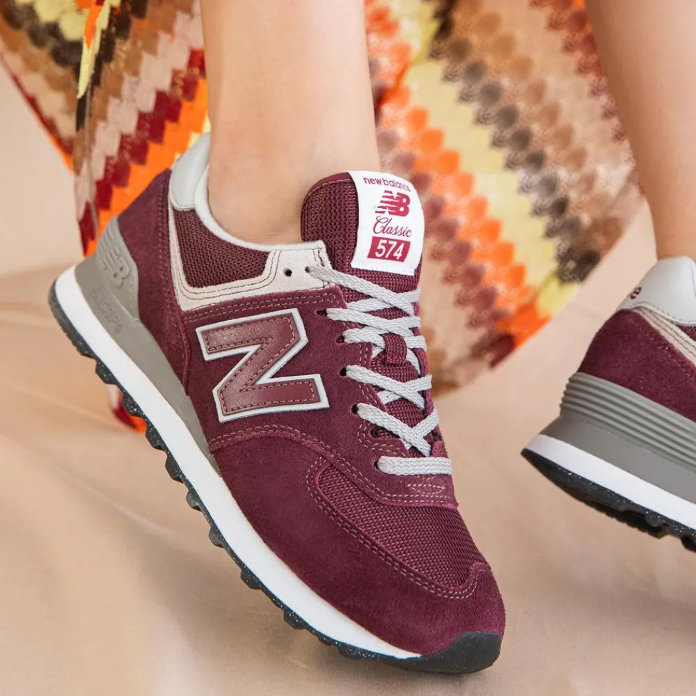 New Balance Buty WL574EVM – bordowe
