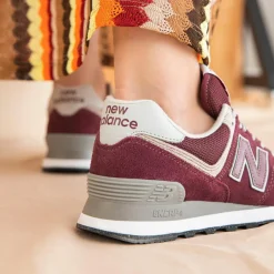 New Balance Buty WL574EVM – bordowe