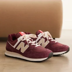 New Balance Buty unisex U574HMG – bordowe