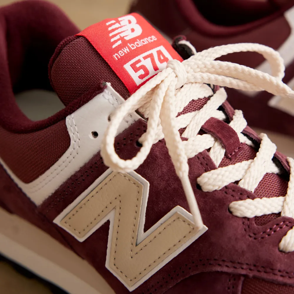New Balance Buty unisex U574HMG – bordowe