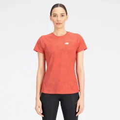 ODZIEZ BIEGOWA|BIEGANIE*New Balance ODZIEZ BIEGOWA|BIEGANIE Koszulka damska WT33281ASU – pomarańczowa