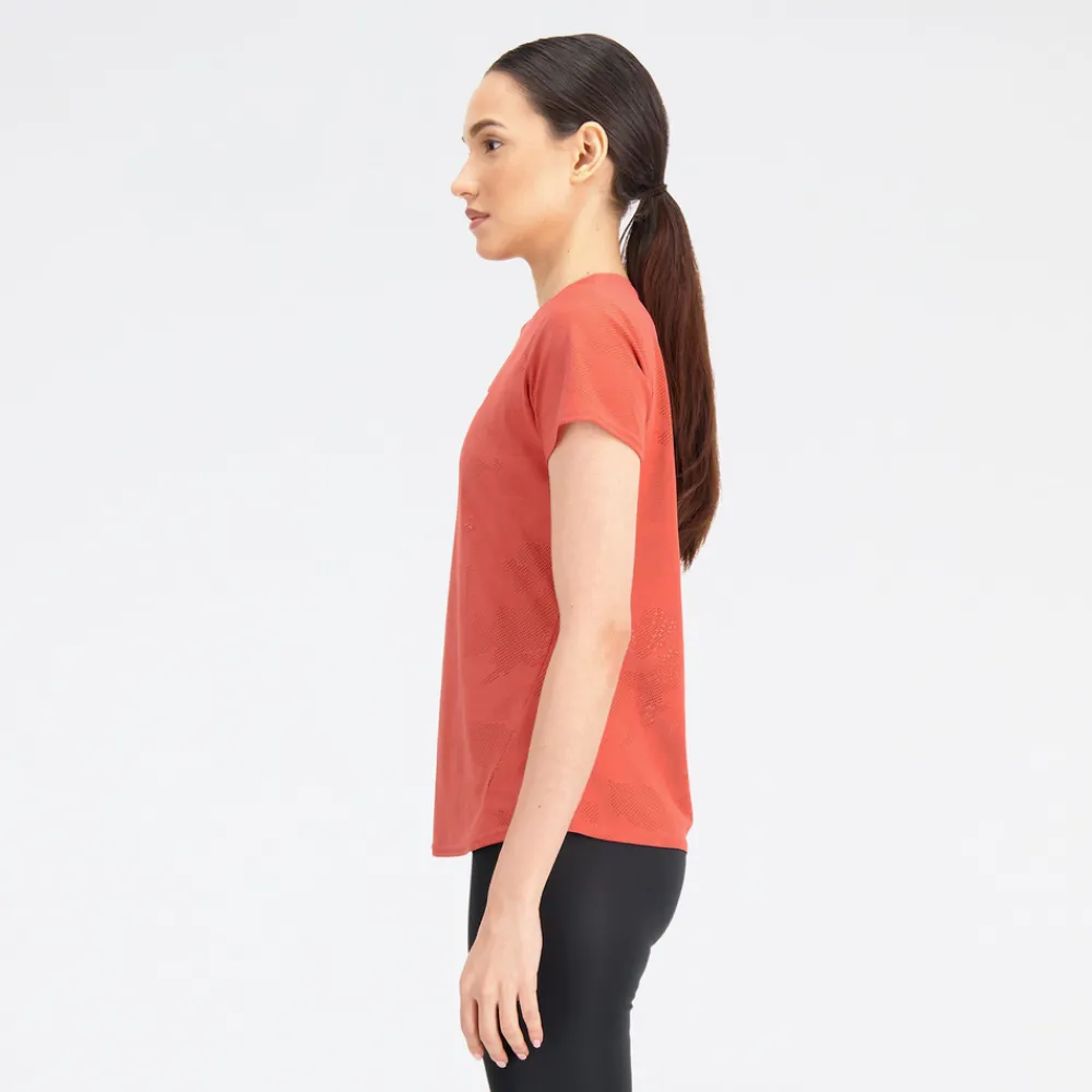 ODZIEZ BIEGOWA|BIEGANIE*New Balance ODZIEZ BIEGOWA|BIEGANIE Koszulka damska WT33281ASU – pomarańczowa