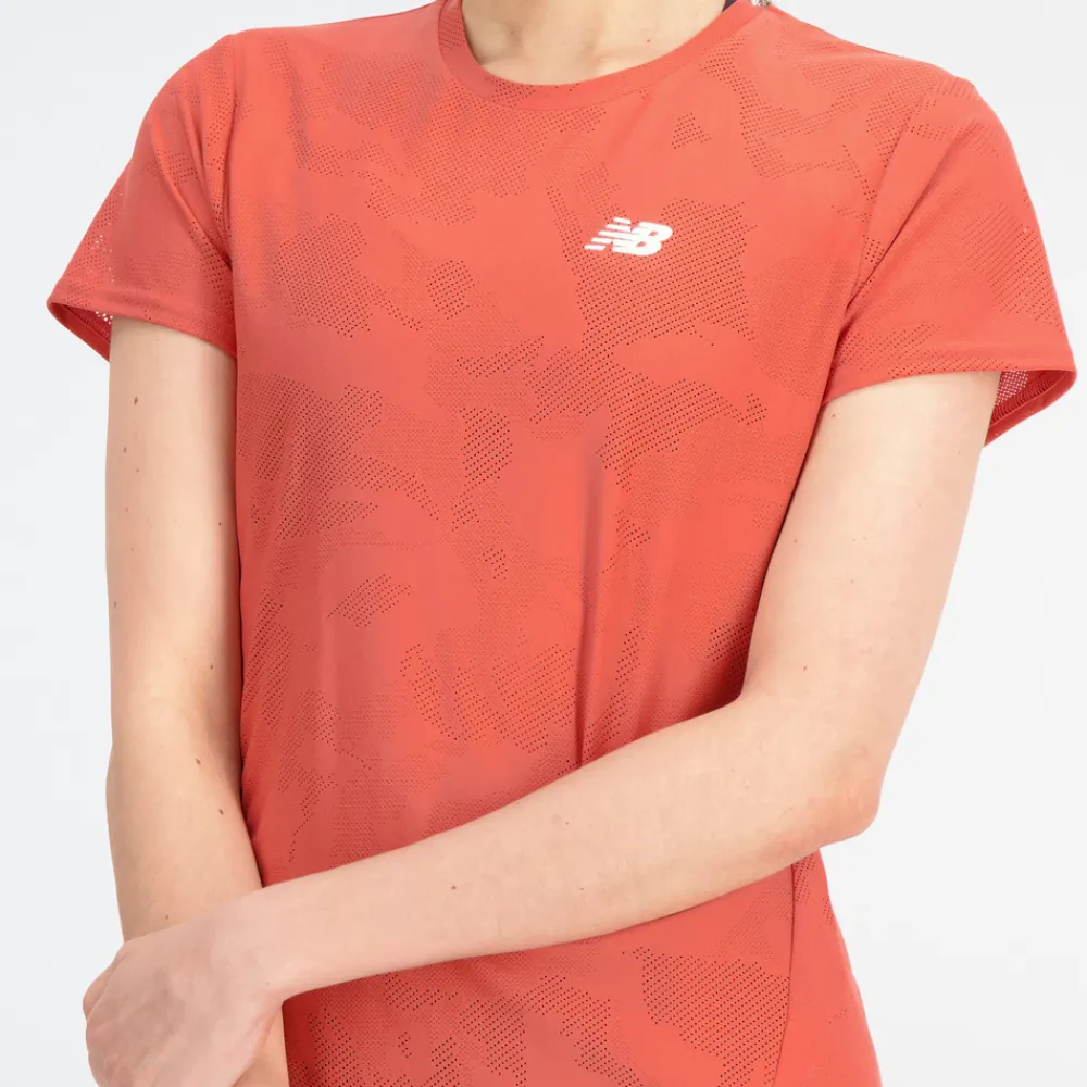 ODZIEZ BIEGOWA|BIEGANIE*New Balance ODZIEZ BIEGOWA|BIEGANIE Koszulka damska WT33281ASU – pomarańczowa