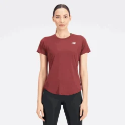 ODZIEZ BIEGOWA|BIEGANIE*New Balance ODZIEZ BIEGOWA|BIEGANIE Koszulka damska WT23222NBY – bordowa