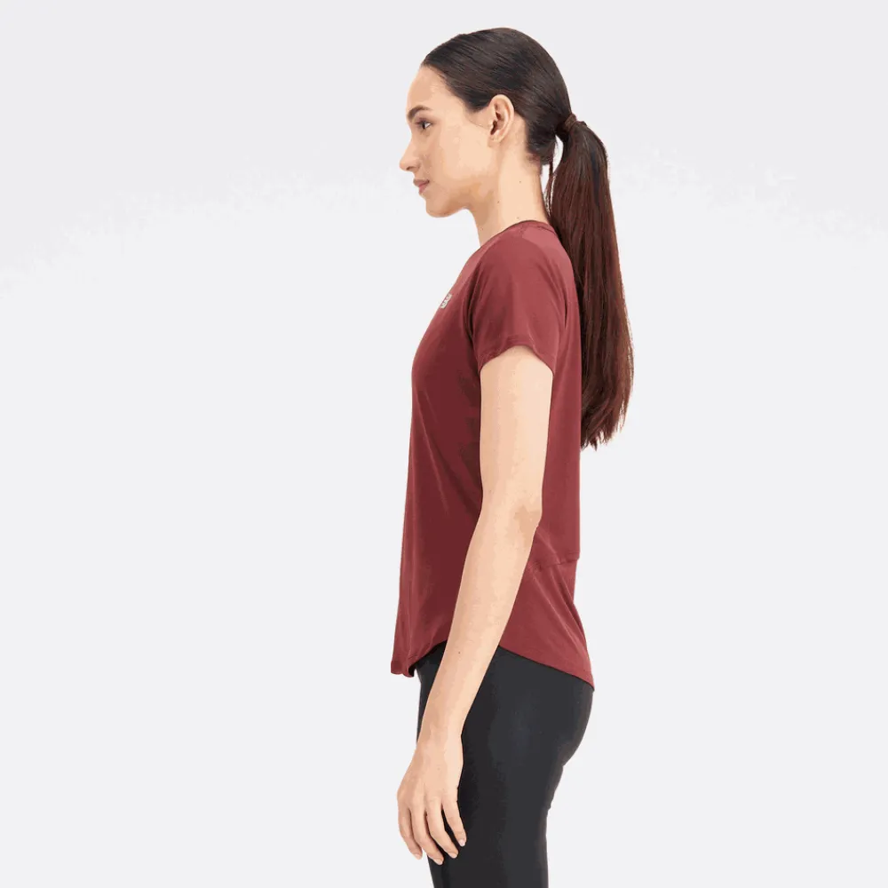 ODZIEZ BIEGOWA|BIEGANIE*New Balance ODZIEZ BIEGOWA|BIEGANIE Koszulka damska WT23222NBY – bordowa