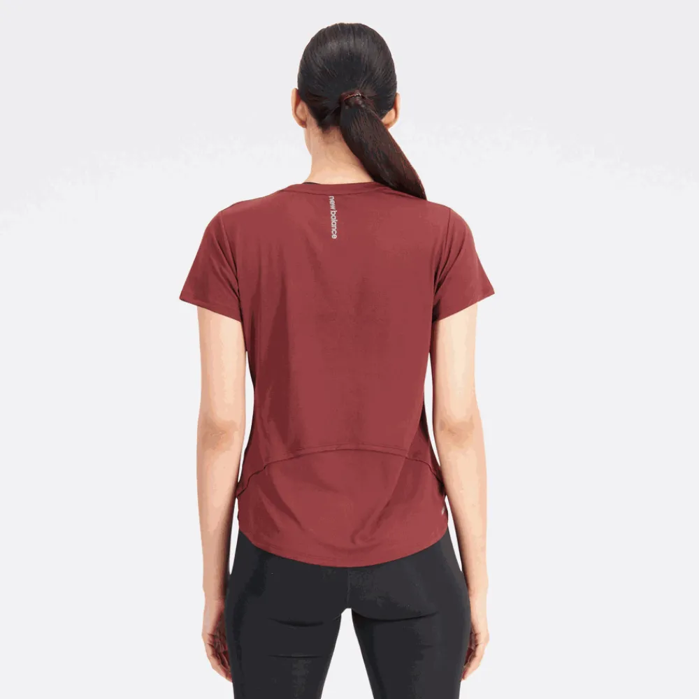 ODZIEZ BIEGOWA|BIEGANIE*New Balance ODZIEZ BIEGOWA|BIEGANIE Koszulka damska WT23222NBY – bordowa
