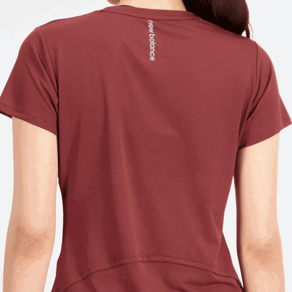 ODZIEZ BIEGOWA|BIEGANIE*New Balance ODZIEZ BIEGOWA|BIEGANIE Koszulka damska WT23222NBY – bordowa