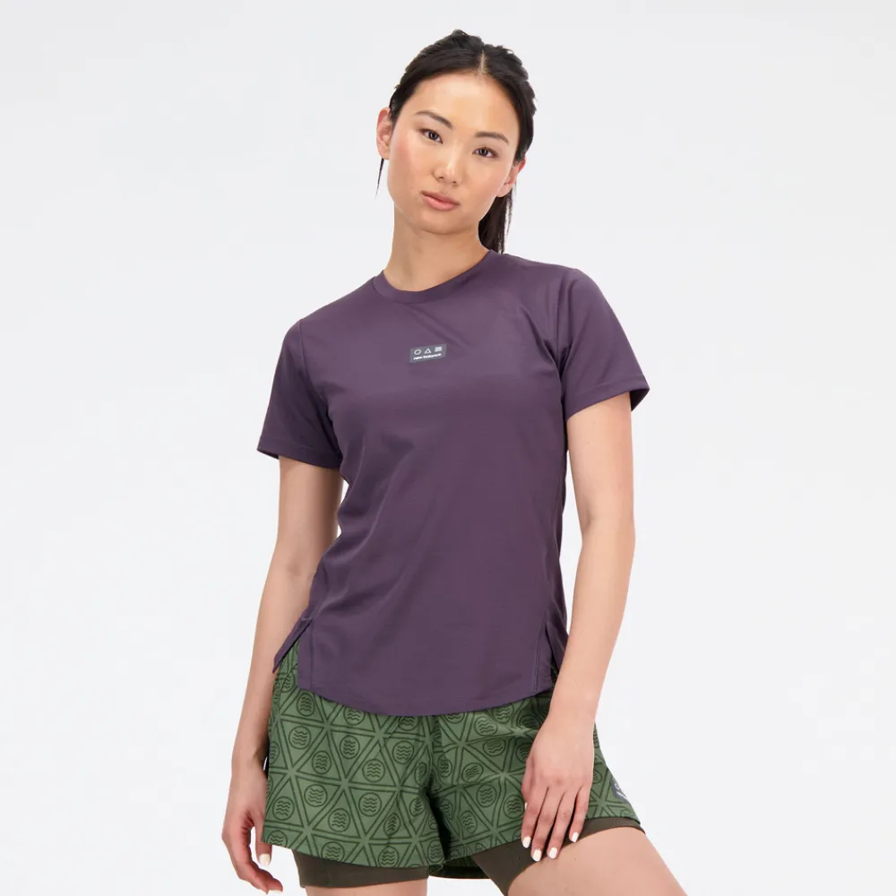 ODZIEZ BIEGOWA|BIEGANIE*New Balance ODZIEZ BIEGOWA|BIEGANIE Koszulka damska WT33277ILL – fioletowa