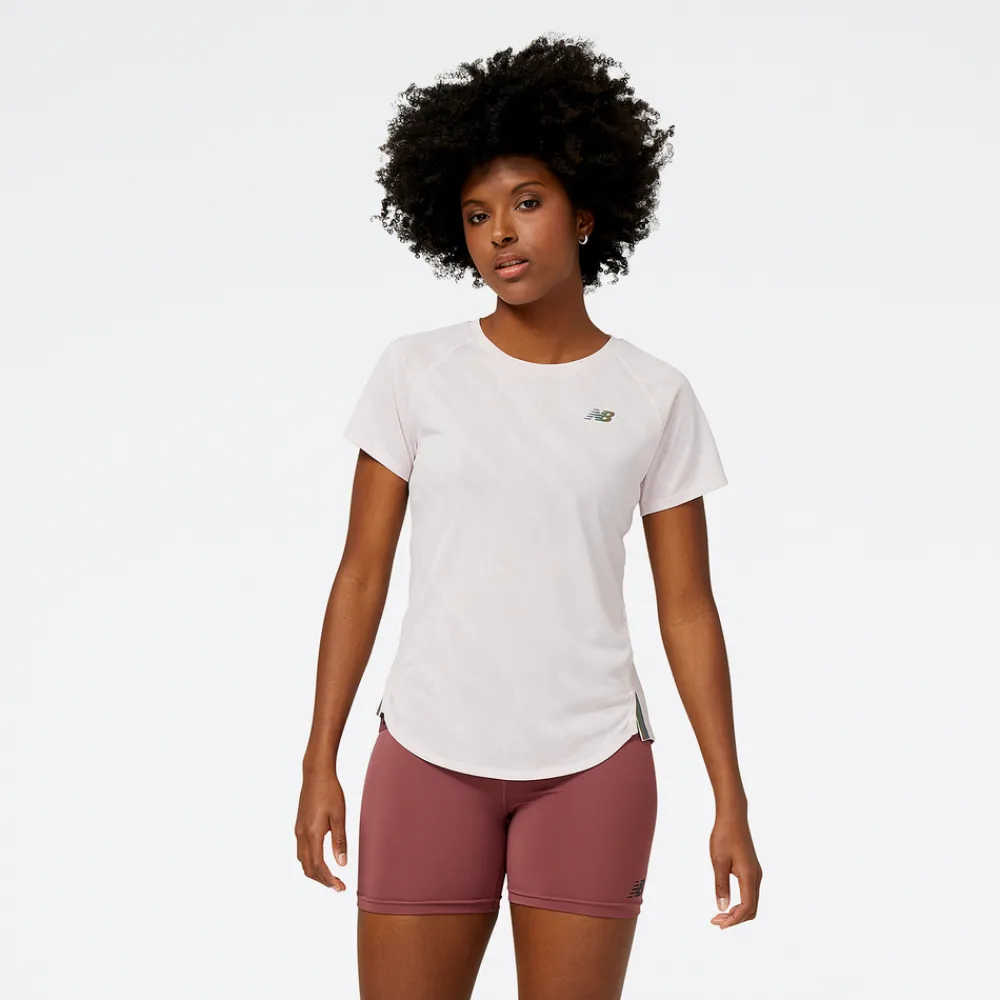 ODZIEZ BIEGOWA|BIEGANIE*New Balance ODZIEZ BIEGOWA|BIEGANIE Koszulka damska WT23281SOI – różowa