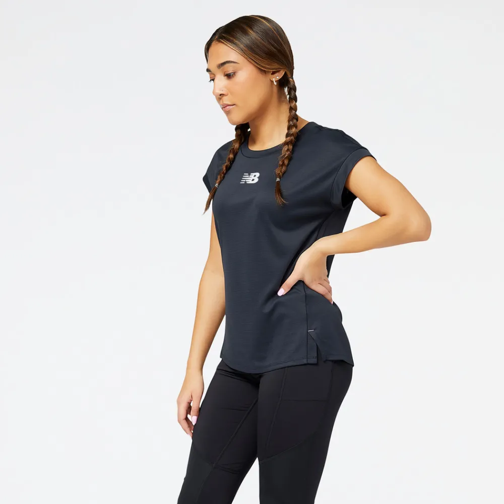 ODZIEZ BIEGOWA|BIEGANIE*New Balance ODZIEZ BIEGOWA|BIEGANIE Koszulka damska WT23277BK – czarna
