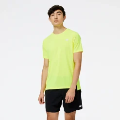 ODZIEZ BIEGOWA|BIEGANIE*New Balance ODZIEZ BIEGOWA|BIEGANIE Koszulka męska MT23222CSN – żółta