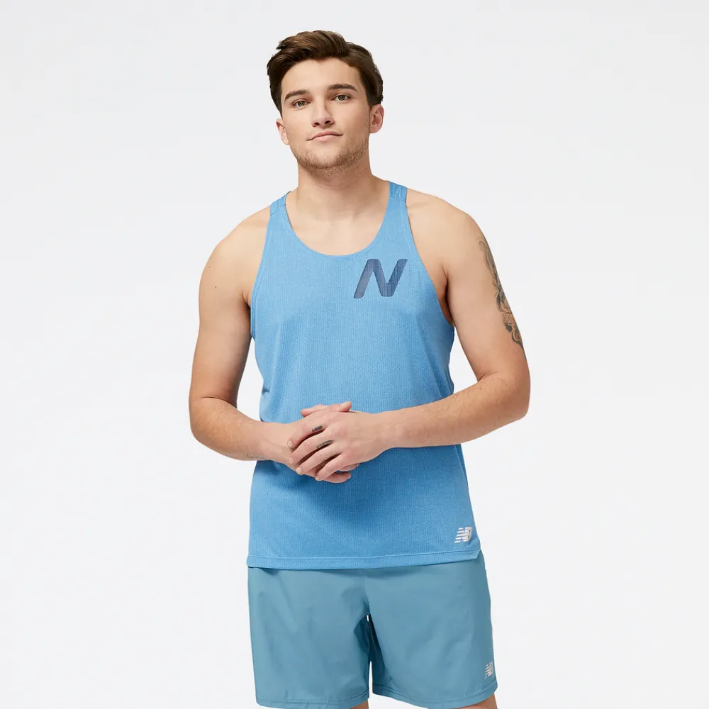 ODZIEZ BIEGOWA|BIEGANIE*New Balance ODZIEZ BIEGOWA|BIEGANIE Koszulka męska MT21276HBT – niebieska
