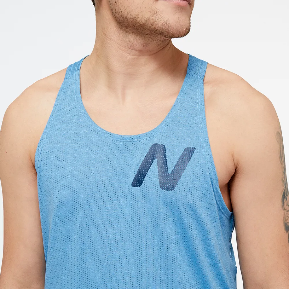 ODZIEZ BIEGOWA|BIEGANIE*New Balance ODZIEZ BIEGOWA|BIEGANIE Koszulka męska MT21276HBT – niebieska
