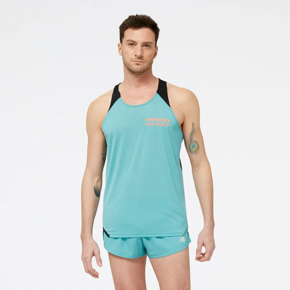 ODZIEZ BIEGOWA|BIEGANIE*New Balance ODZIEZ BIEGOWA|BIEGANIE Koszulka męska MT31240FAD – niebieska