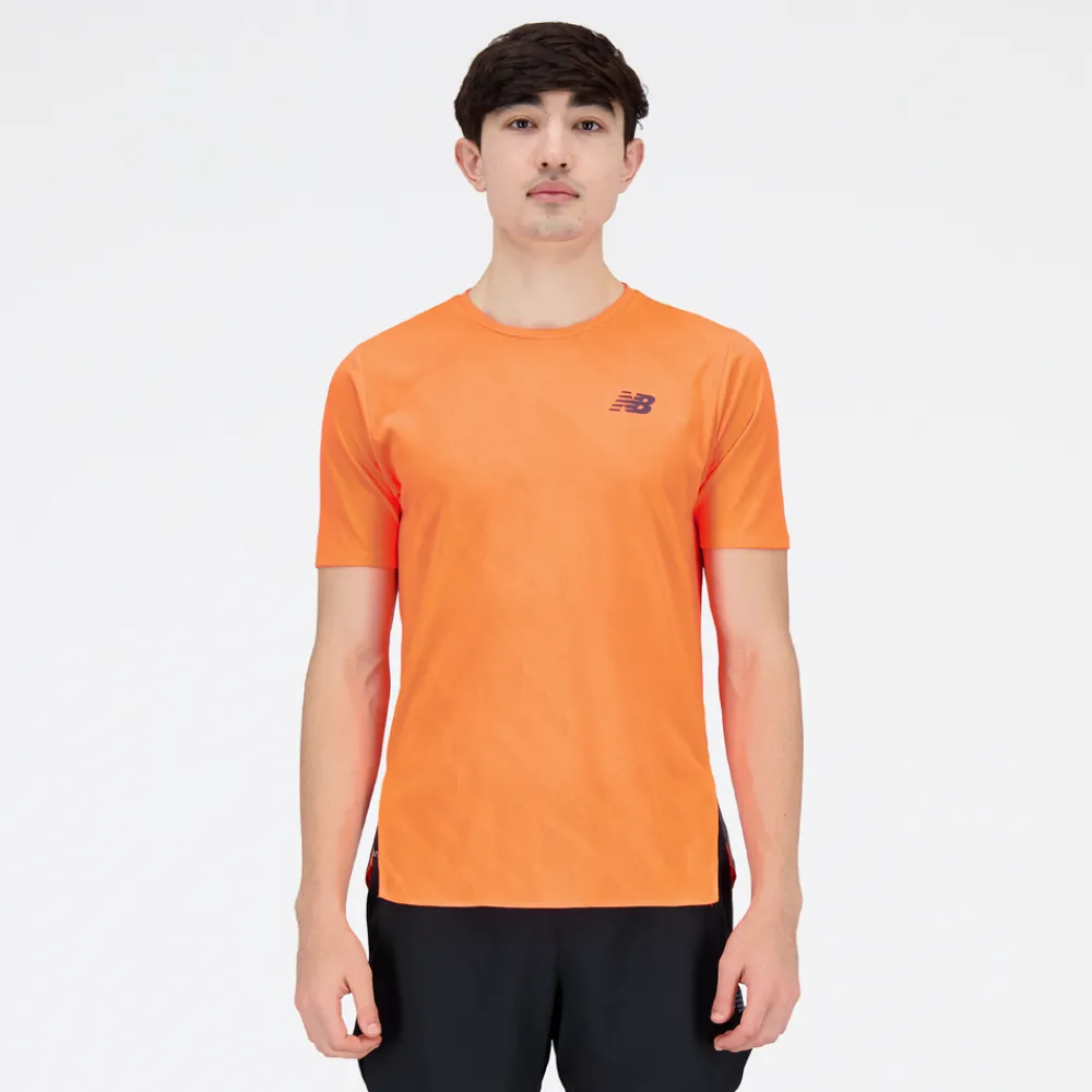 ODZIEZ BIEGOWA|BIEGANIE*New Balance ODZIEZ BIEGOWA|BIEGANIE Koszulka męska MT23281NDF – pomarańczowe
