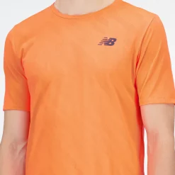 ODZIEZ BIEGOWA|BIEGANIE*New Balance ODZIEZ BIEGOWA|BIEGANIE Koszulka męska MT23281NDF – pomarańczowe
