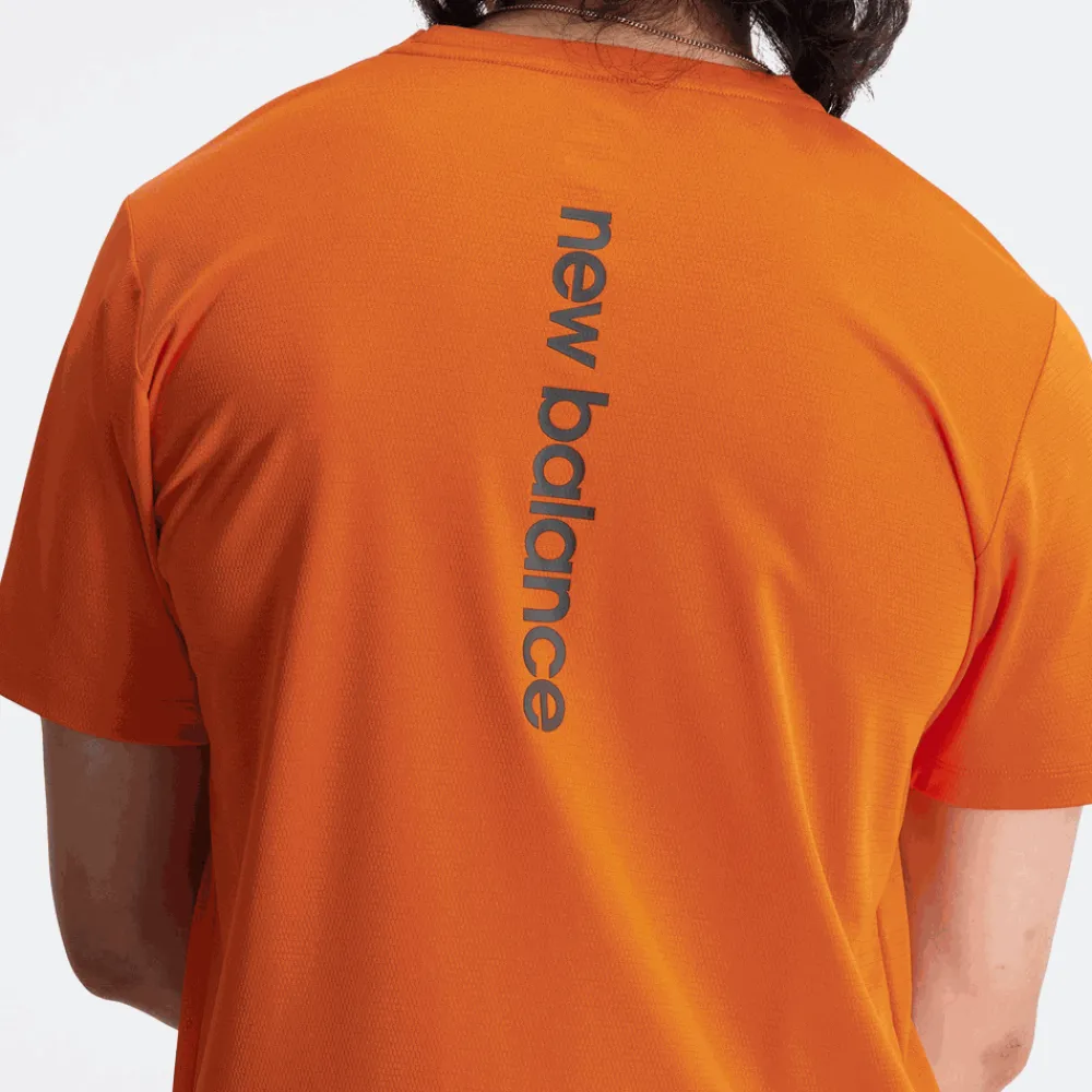 ODZIEZ BIEGOWA|BIEGANIE*New Balance ODZIEZ BIEGOWA|BIEGANIE Koszulka męska MT23277CEN – pomarańczowa