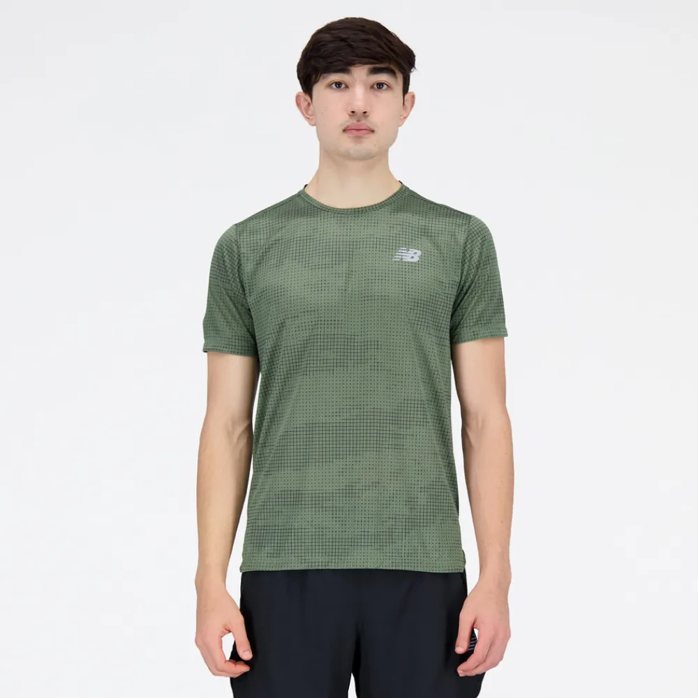 ODZIEZ BIEGOWA|BIEGANIE*New Balance ODZIEZ BIEGOWA|BIEGANIE Koszulka męska MT21263DON – zielone