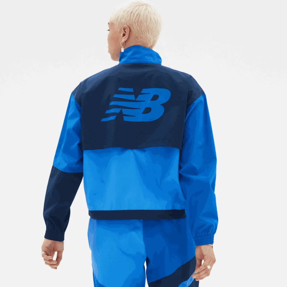 ODZIEZ BIEGOWA|BIEGANIE*New Balance ODZIEZ BIEGOWA|BIEGANIE Kurtka damska WJ23108NGO – niebieska