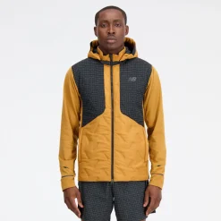 ODZIEZ BIEGOWA|BIEGANIE*New Balance ODZIEZ BIEGOWA|BIEGANIE Kurtka męska MJ33256TOB – żółta
