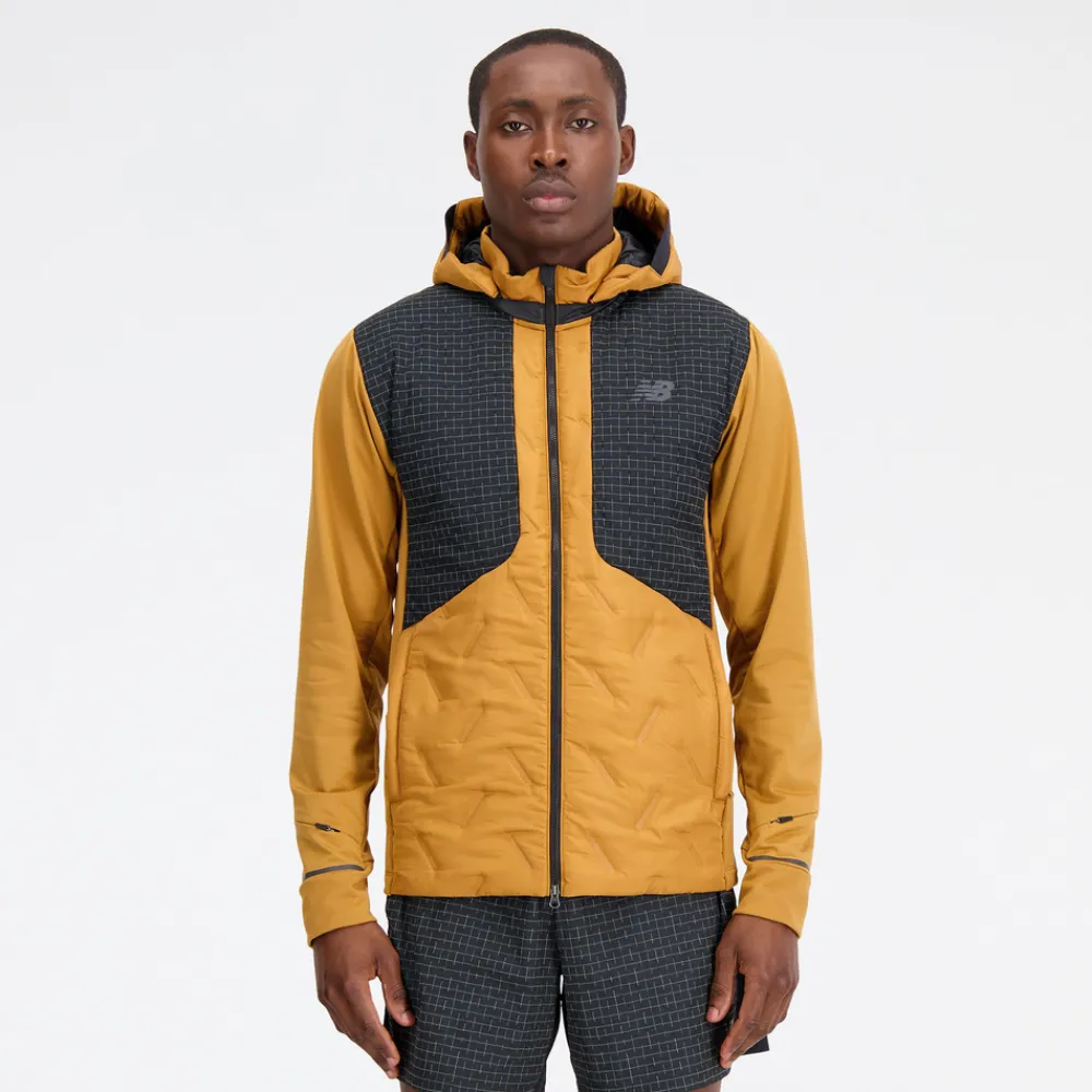 ODZIEZ BIEGOWA|BIEGANIE*New Balance ODZIEZ BIEGOWA|BIEGANIE Kurtka męska MJ33256TOB – żółta