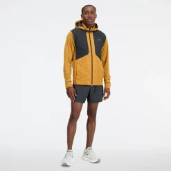 ODZIEZ BIEGOWA|BIEGANIE*New Balance ODZIEZ BIEGOWA|BIEGANIE Kurtka męska MJ33256TOB – żółta
