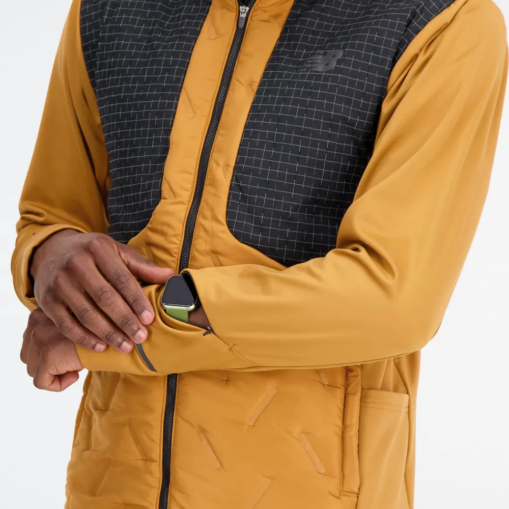 ODZIEZ BIEGOWA|BIEGANIE*New Balance ODZIEZ BIEGOWA|BIEGANIE Kurtka męska MJ33256TOB – żółta