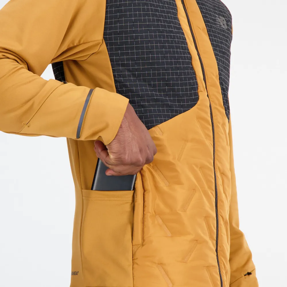 ODZIEZ BIEGOWA|BIEGANIE*New Balance ODZIEZ BIEGOWA|BIEGANIE Kurtka męska MJ33256TOB – żółta