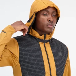 ODZIEZ BIEGOWA|BIEGANIE*New Balance ODZIEZ BIEGOWA|BIEGANIE Kurtka męska MJ33256TOB – żółta