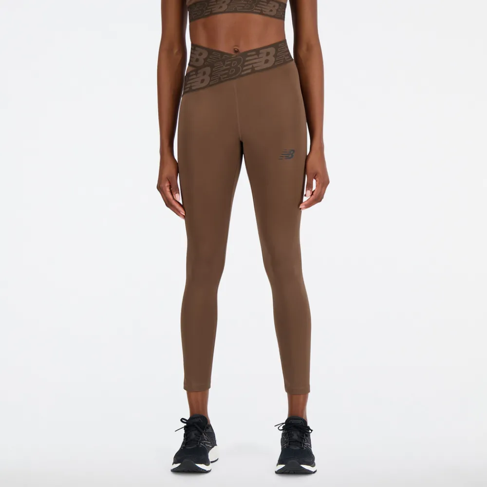 ODZIEZ BIEGOWA|BIEGANIE*New Balance ODZIEZ BIEGOWA|BIEGANIE Legginsy damskie WP21177DUO – brązowe