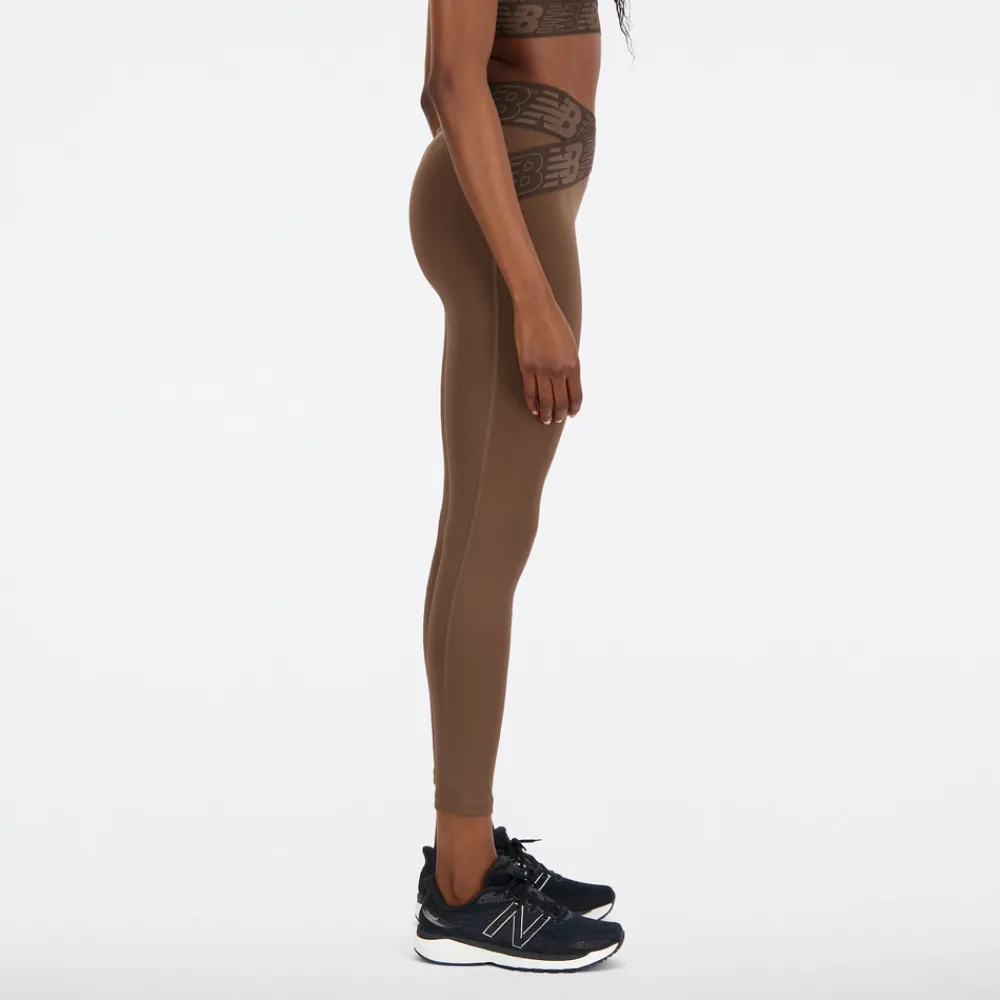 ODZIEZ BIEGOWA|BIEGANIE*New Balance ODZIEZ BIEGOWA|BIEGANIE Legginsy damskie WP21177DUO – brązowe