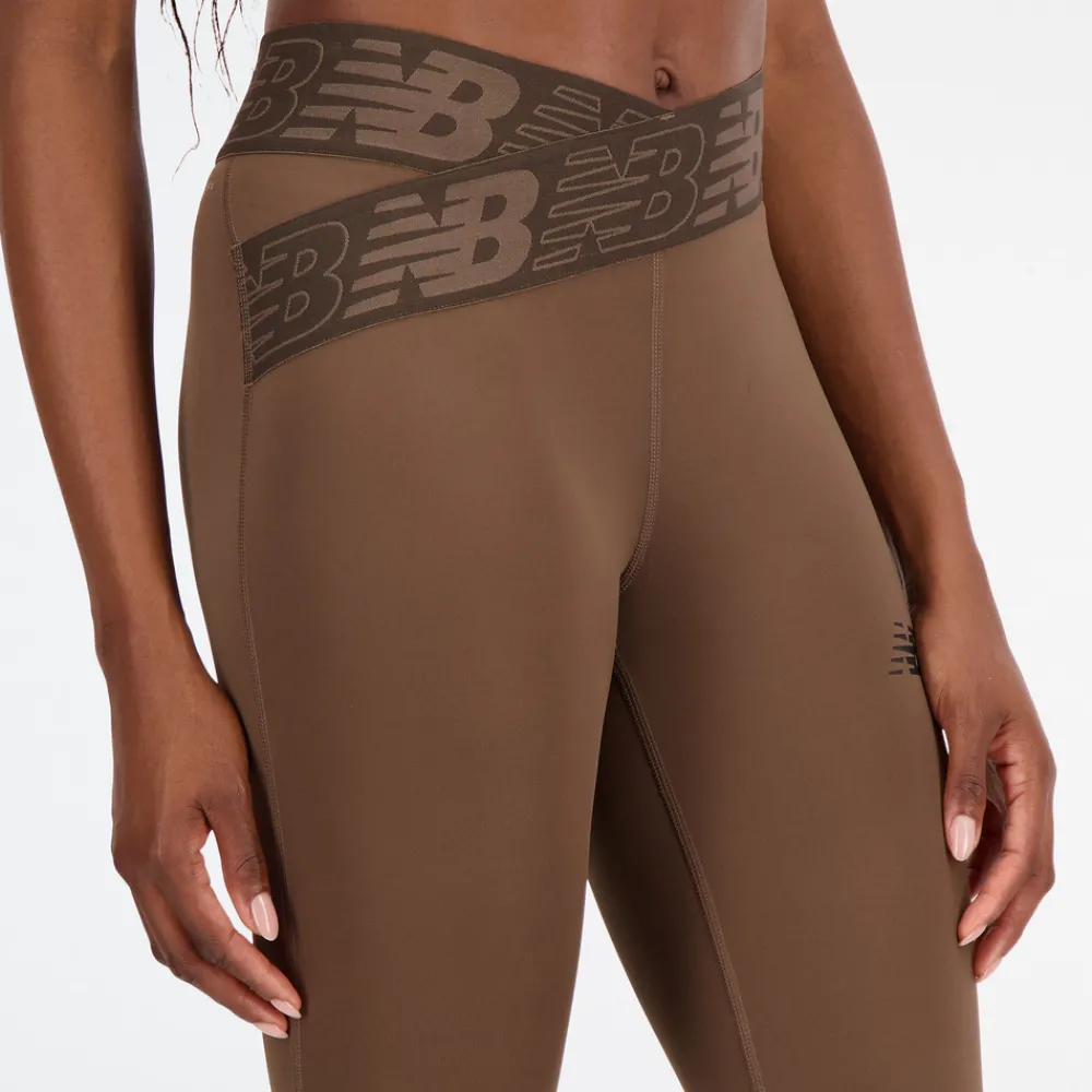 ODZIEZ BIEGOWA|BIEGANIE*New Balance ODZIEZ BIEGOWA|BIEGANIE Legginsy damskie WP21177DUO – brązowe