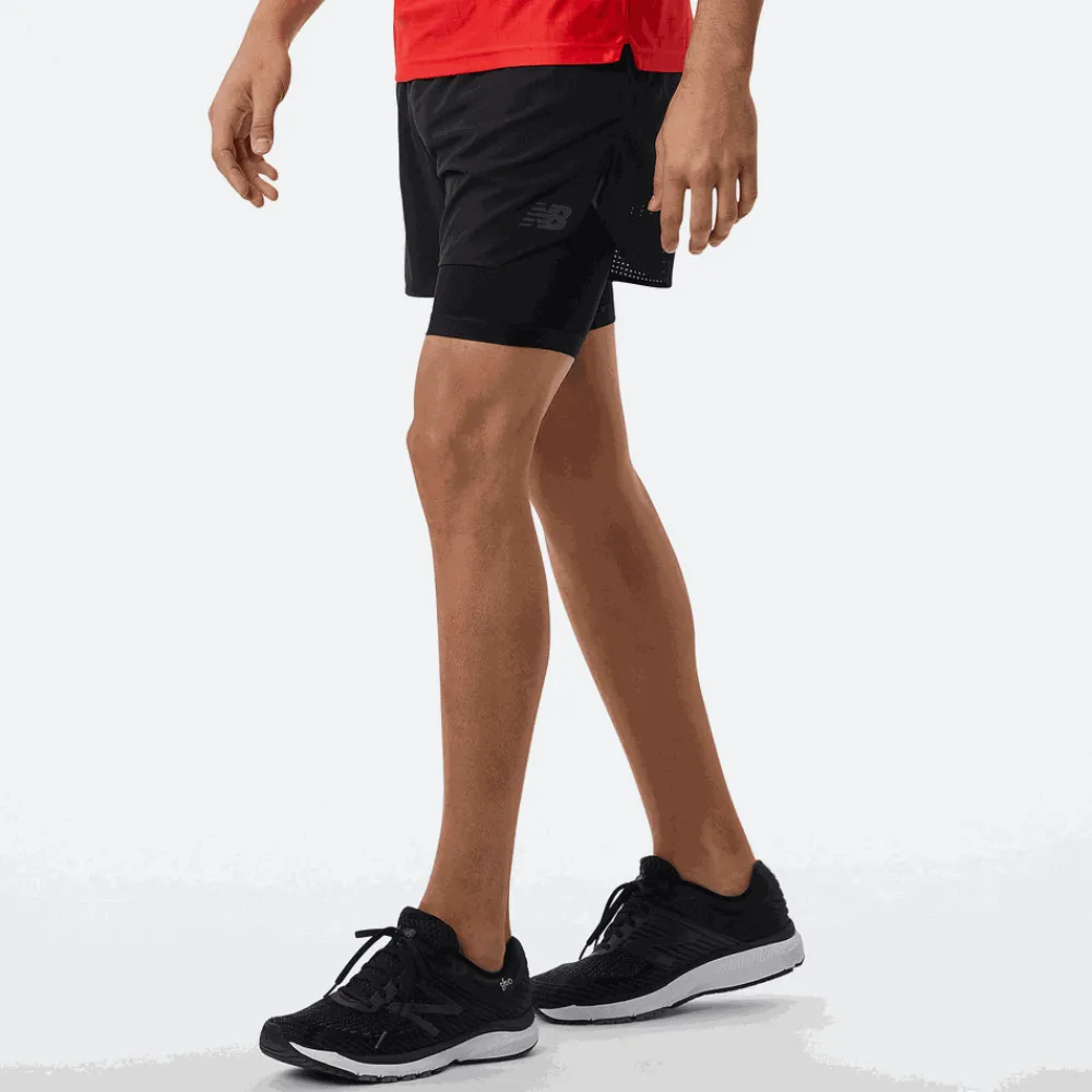ODZIEZ BIEGOWA|BIEGANIE*New Balance ODZIEZ BIEGOWA|BIEGANIE Spodenki męskie MS23282BK – czarne