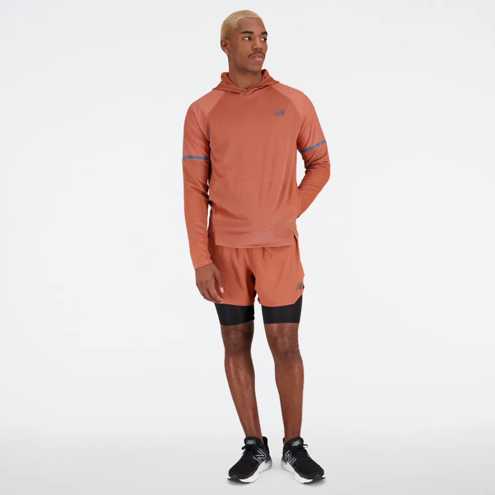 ODZIEZ BIEGOWA|BIEGANIE*New Balance ODZIEZ BIEGOWA|BIEGANIE Spodenki męskie MS23282MHY – brązowe